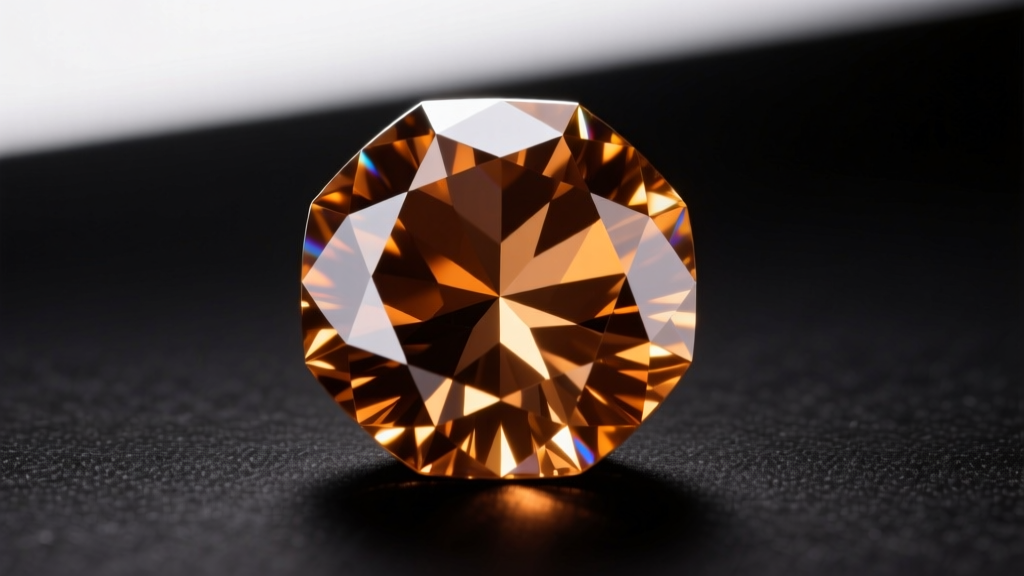 Loupe view of a brown diamond pavilion, revealing inclusions and precise facet alignment that maximizes light return and color.