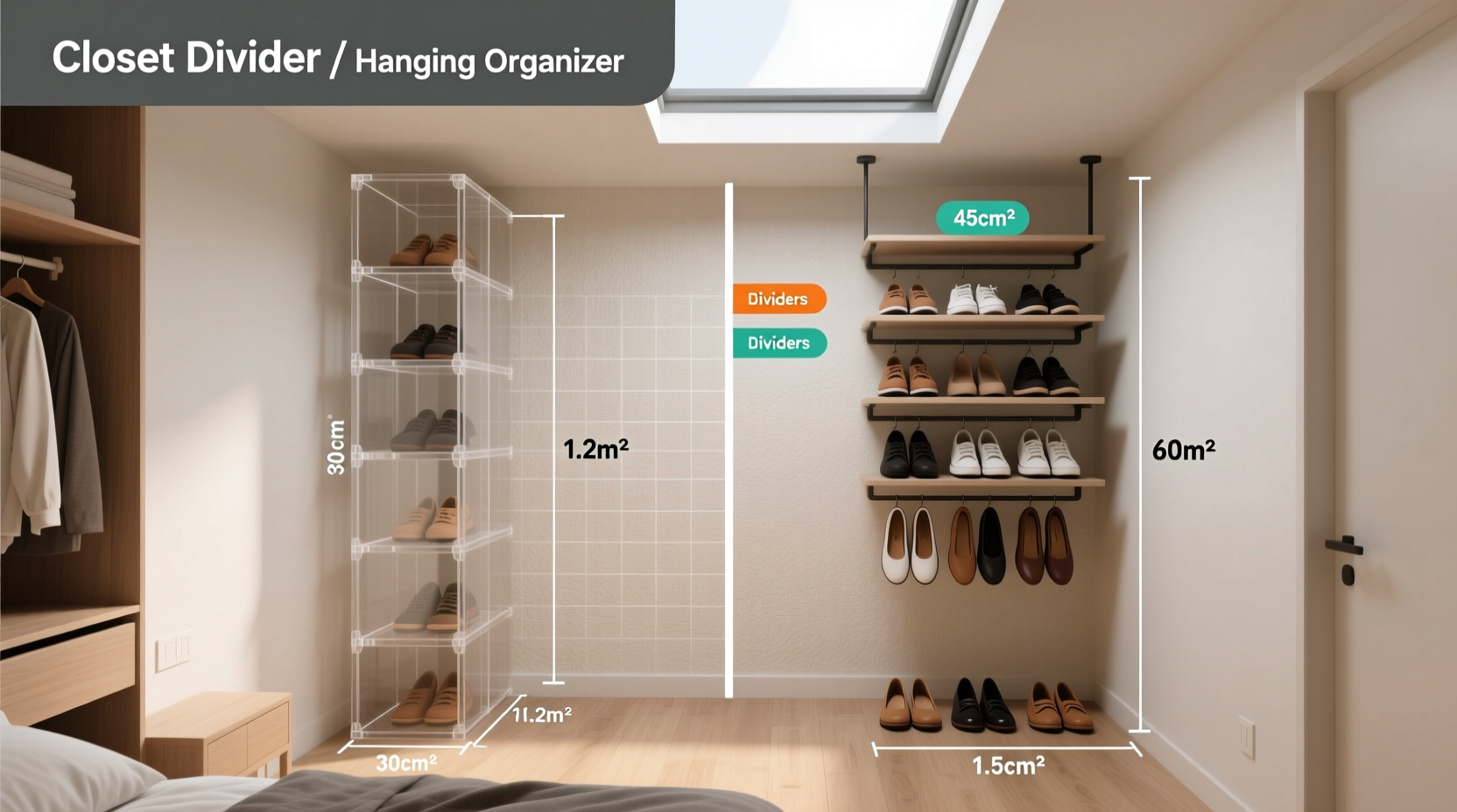closet dividers vs hanging shoe organizers