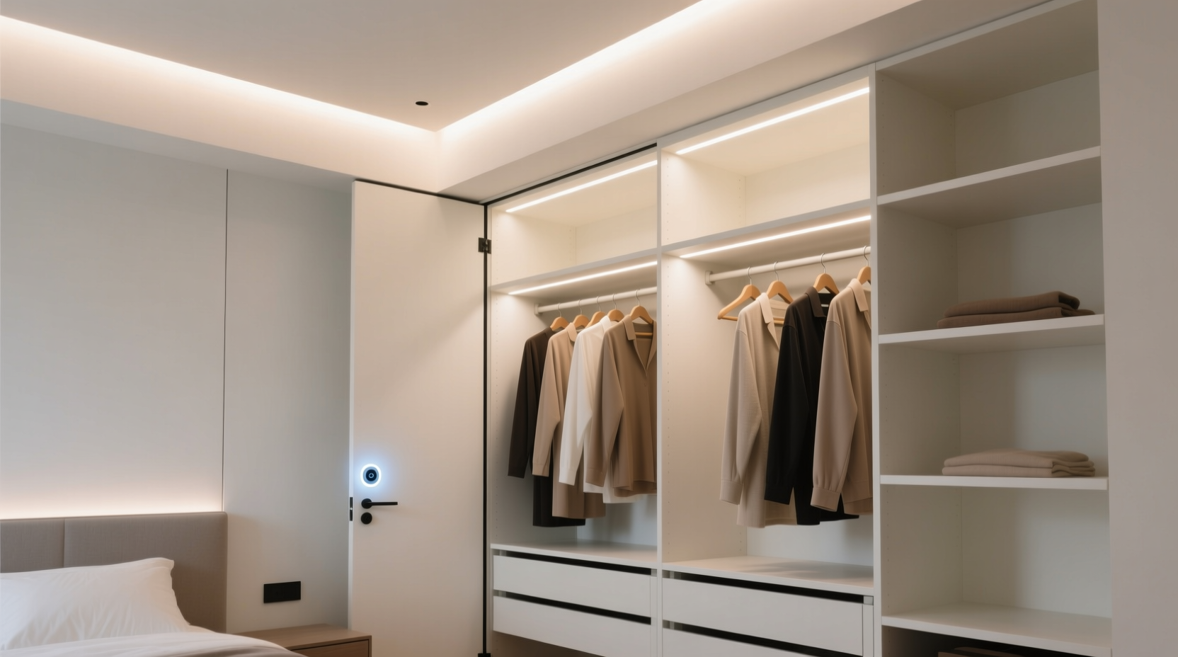 smart closet lighting function over ambiance