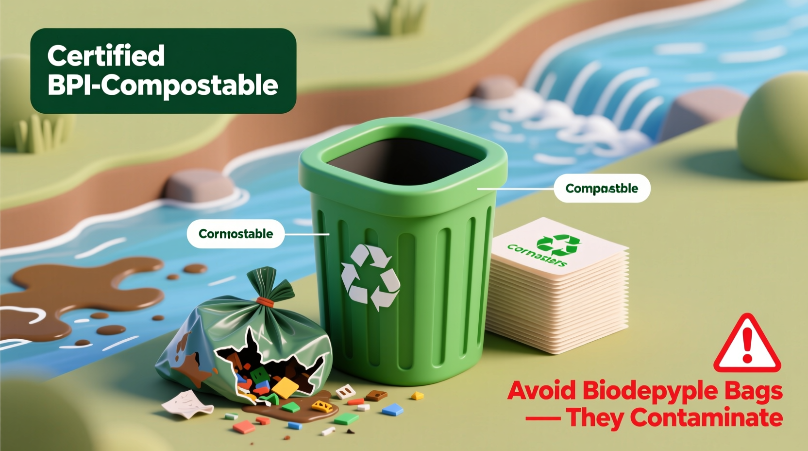 eco friendly cleaning tips cornstarch vs biodegradable bags