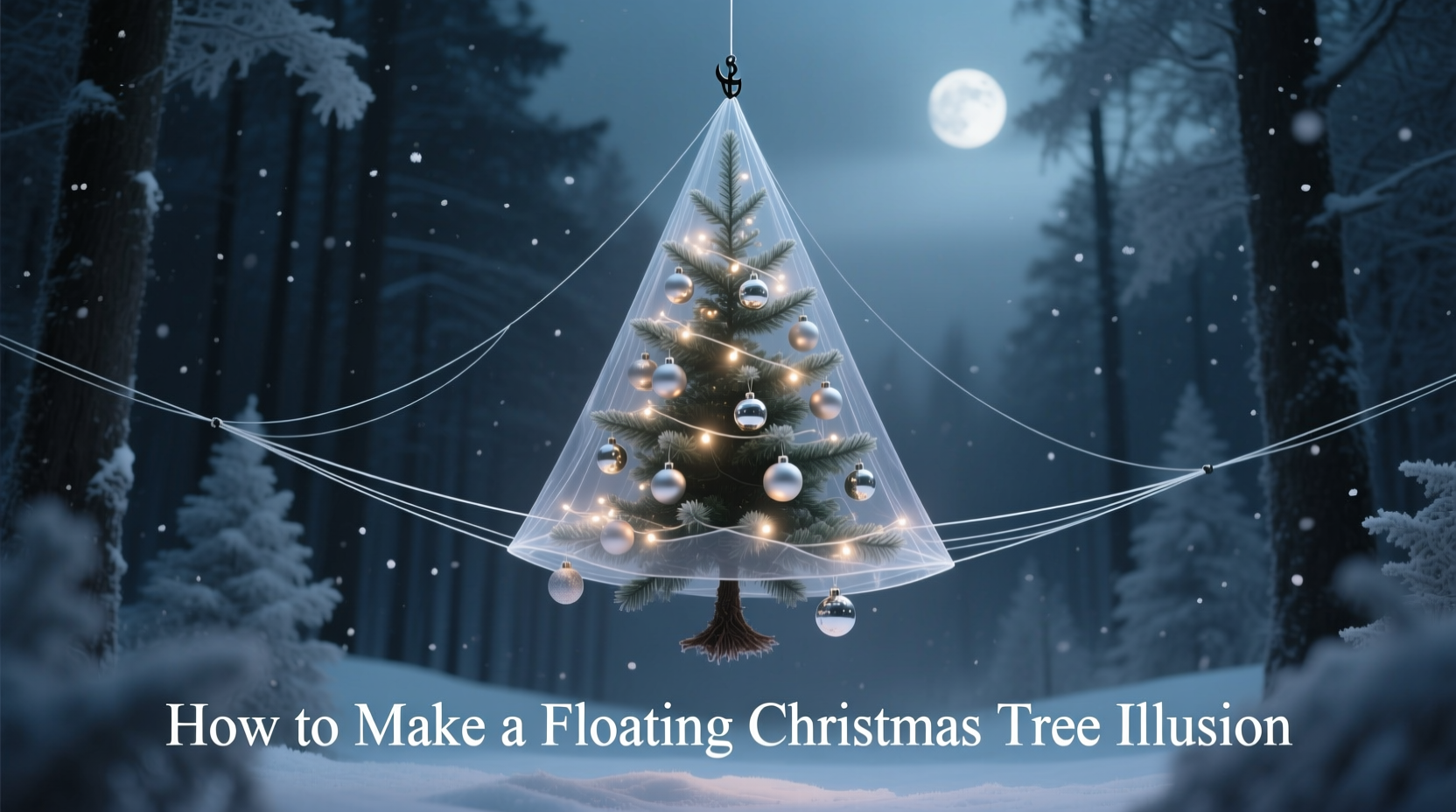 how to make a floating christmas tree illusion with clear wire