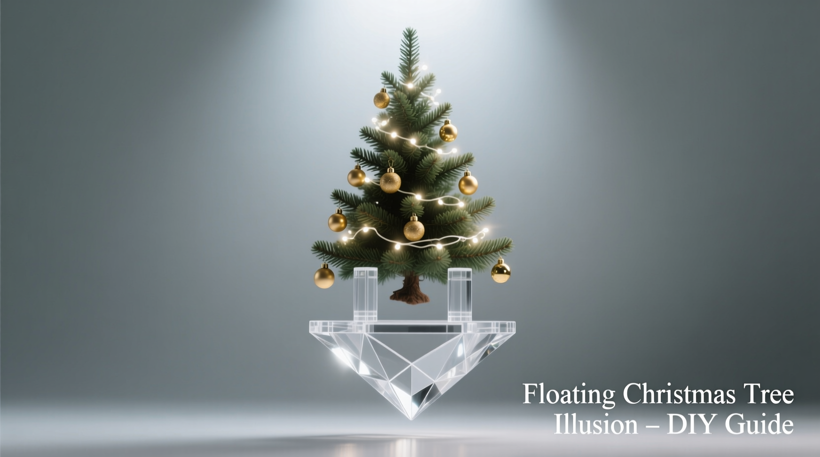 how to make a floating christmas tree illusion with clear acrylic stands