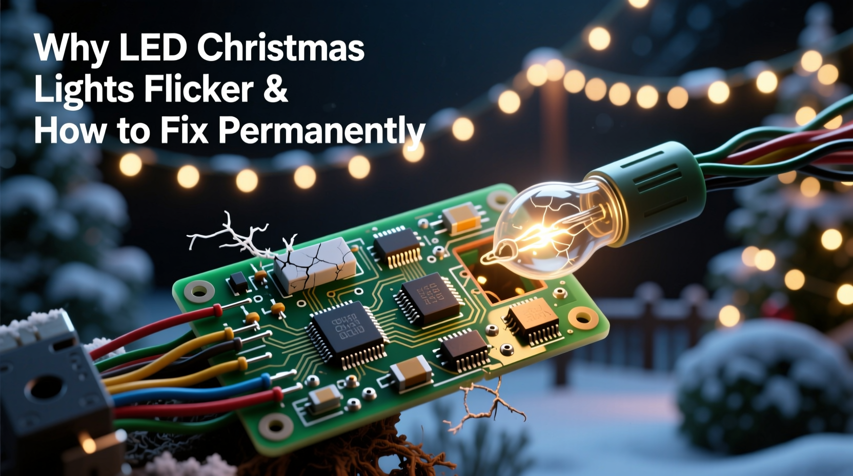 why do some led christmas lights flicker and how to stop it permanently