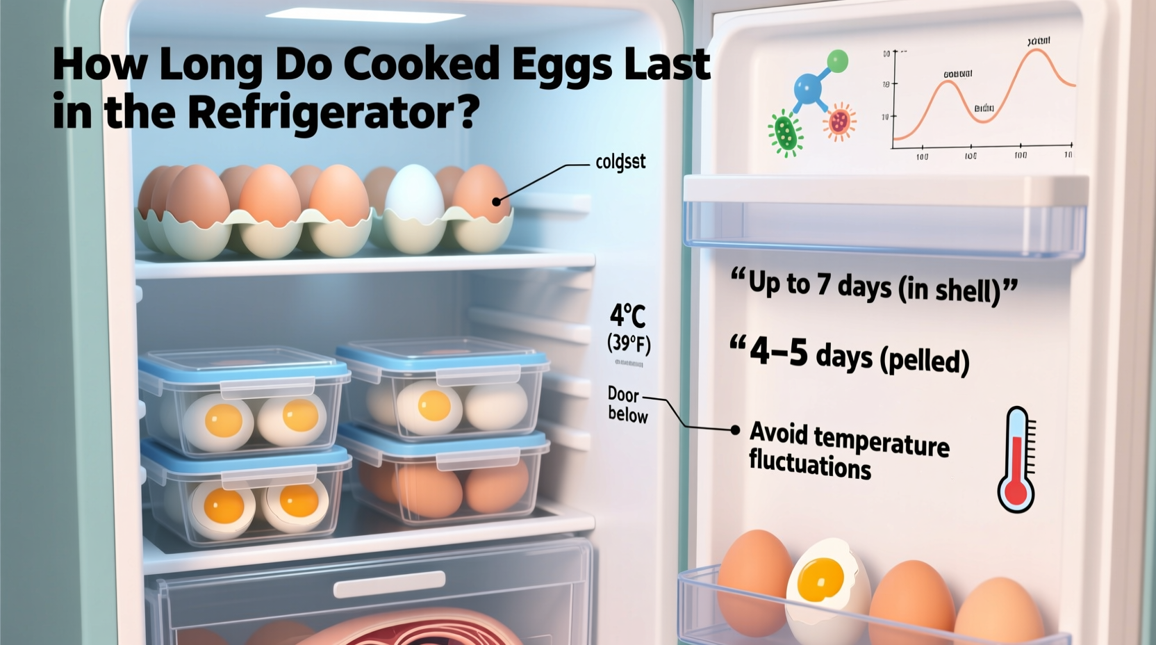 how long do cooked eggs last in refrigerator