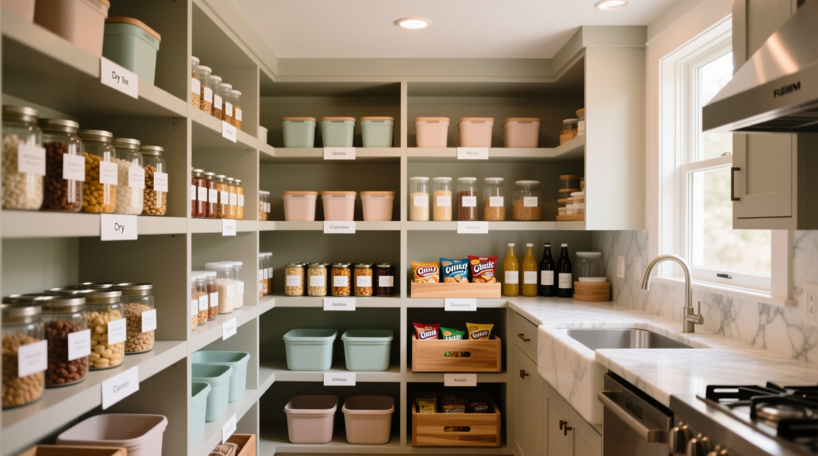 organize your pantry by zones