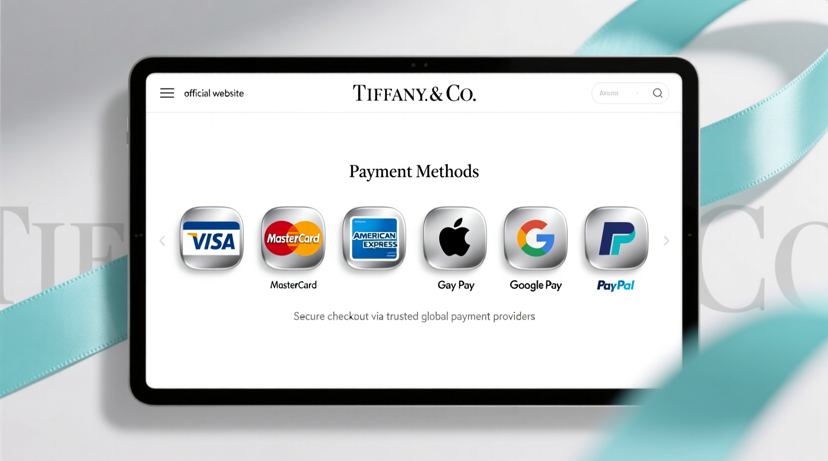what payment methods does tiffany com accept