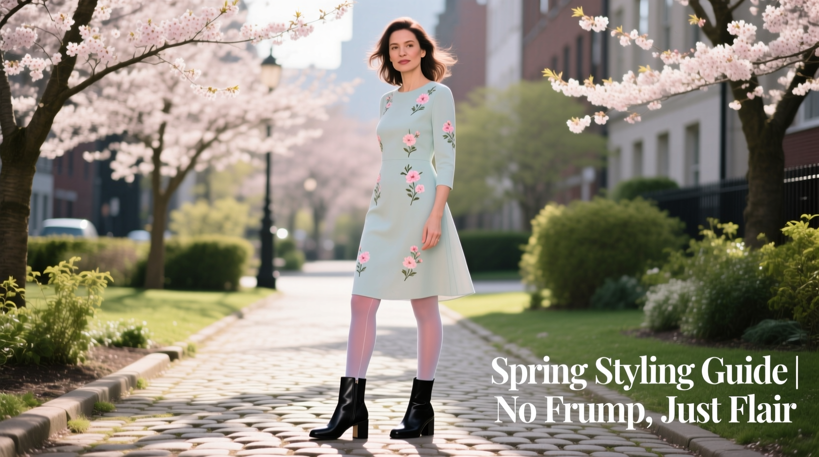 how to style ankle boots with dresses in early spring without looking frumpy