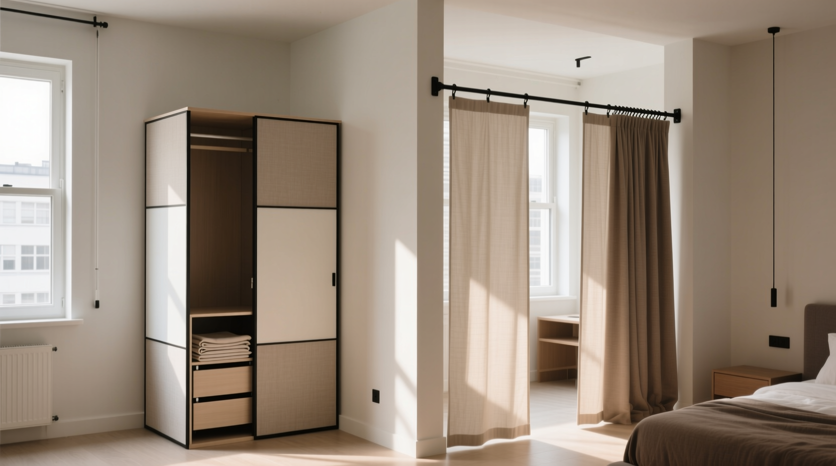 foldable partitions vs tension rod dividers