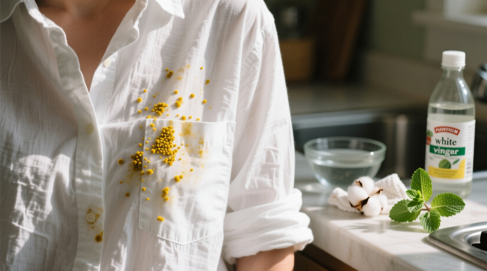 how to remove yellow pollen stains