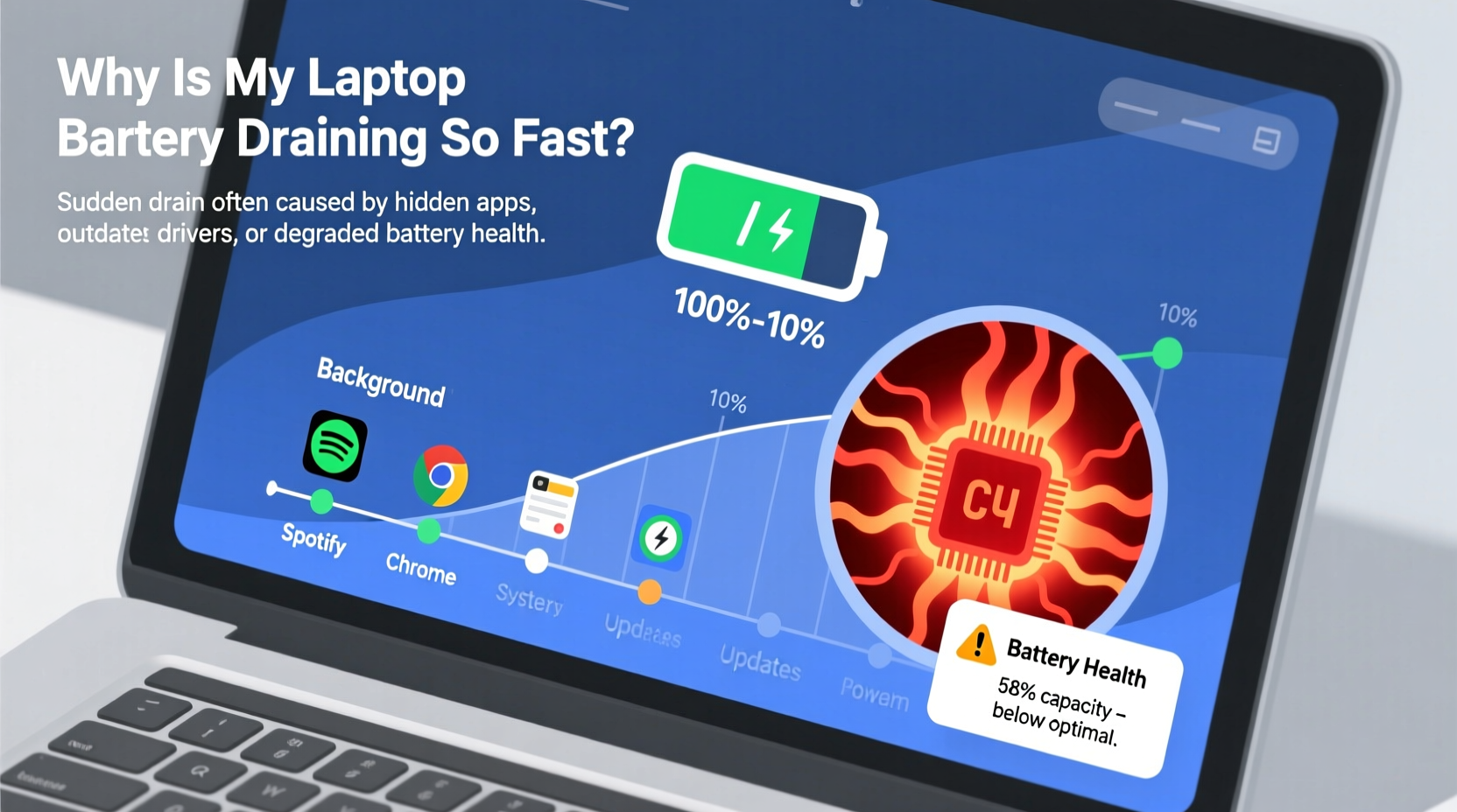 why is my laptop battery draining so fast all of a sudden