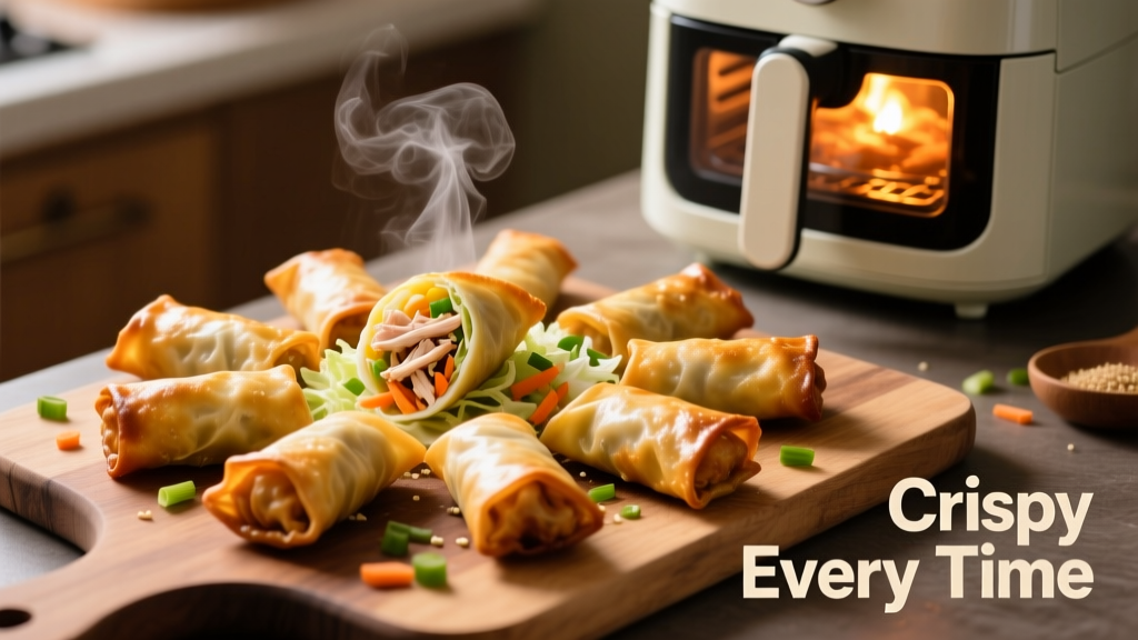 Crispy Chicken Egg Rolls in Air Fryer (No Soggy Wraps!)