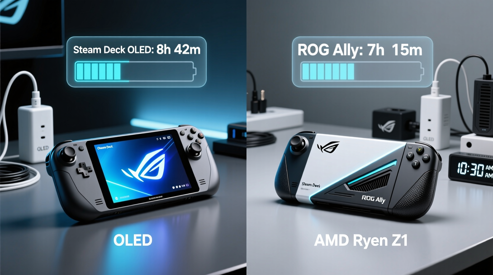 steam deck oled vs rog ally which handheld is king for battery life