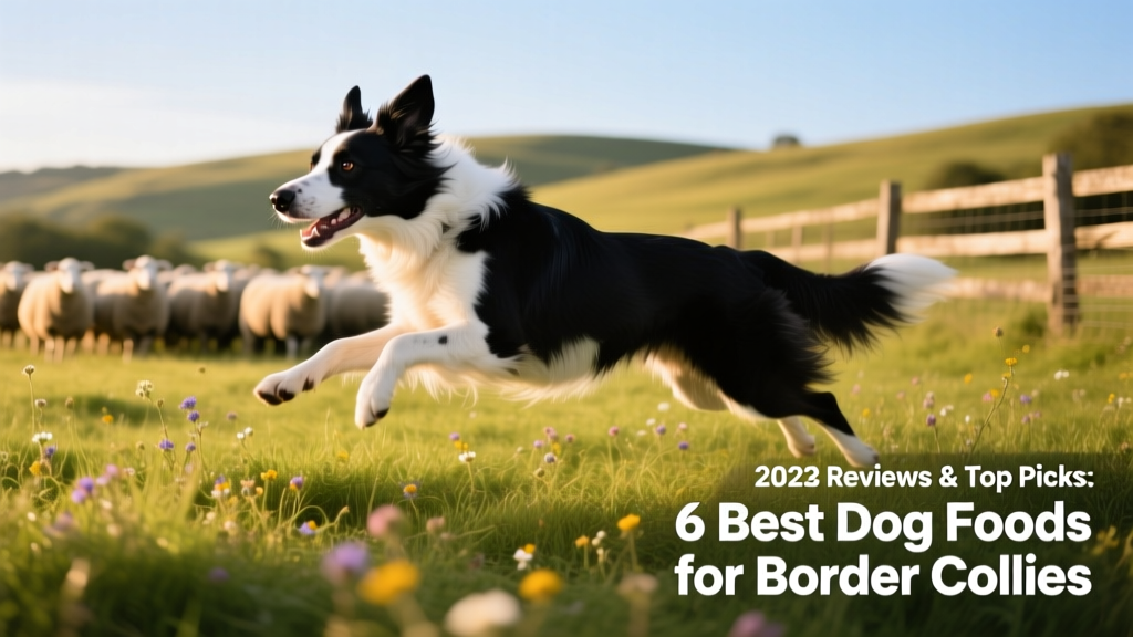 A vibrant, active Border Collie mid-herding motion in a sunlit pasture