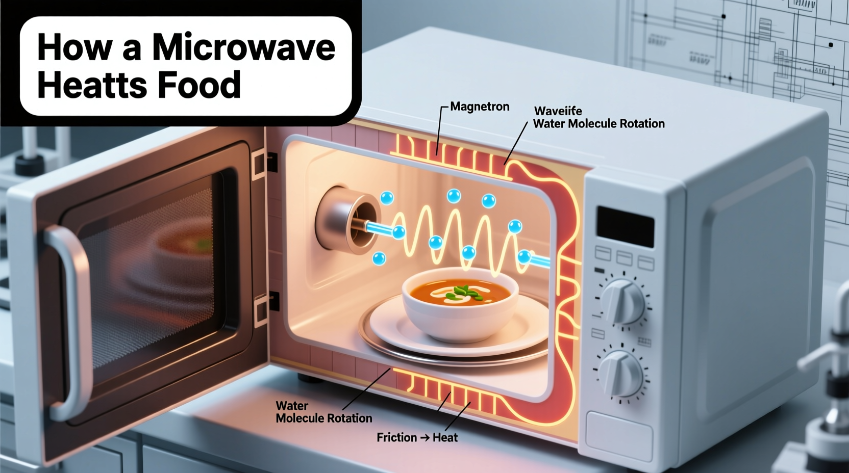 how does a microwave heat food