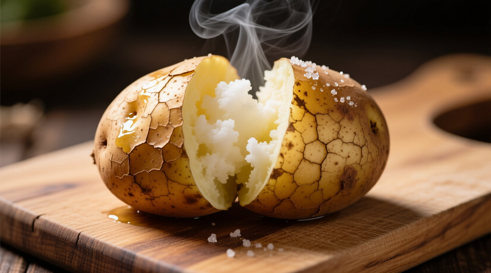 Perfectly baked potato with crispy skin and fluffy interior