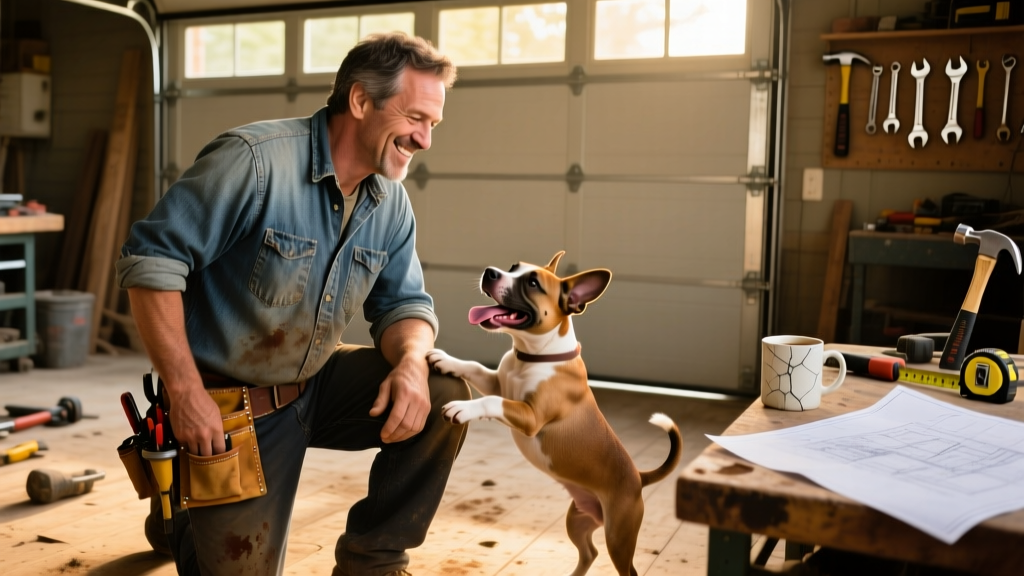 This Handyman Distracted by a Playful Pit Bull Is the Wholesome Video You Need Today