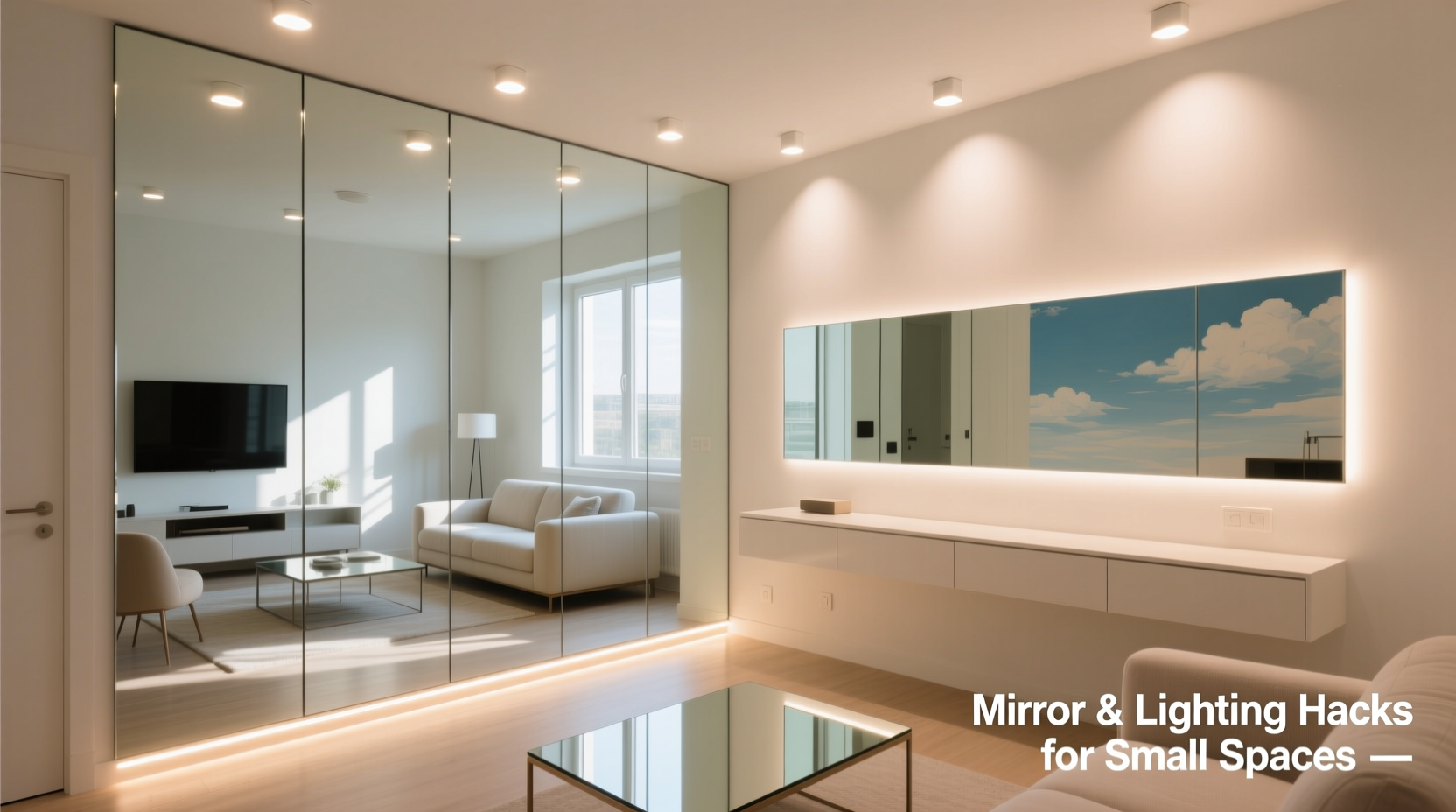 how to make your small apartment feel larger using mirrors and lighting tricks