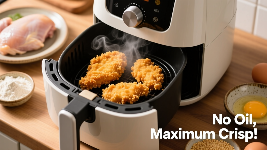 Crispy Breaded Chicken in Air Fryer (No Oil Needed!)
