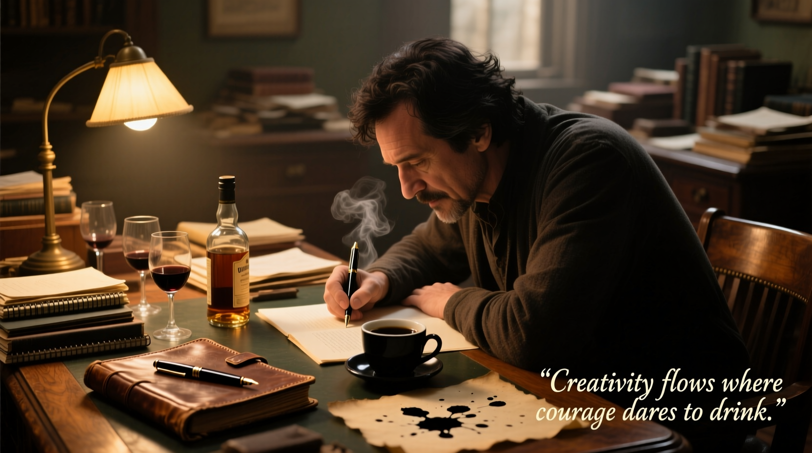 Alcohol And Creativity Link Explored Through Writer Rituals