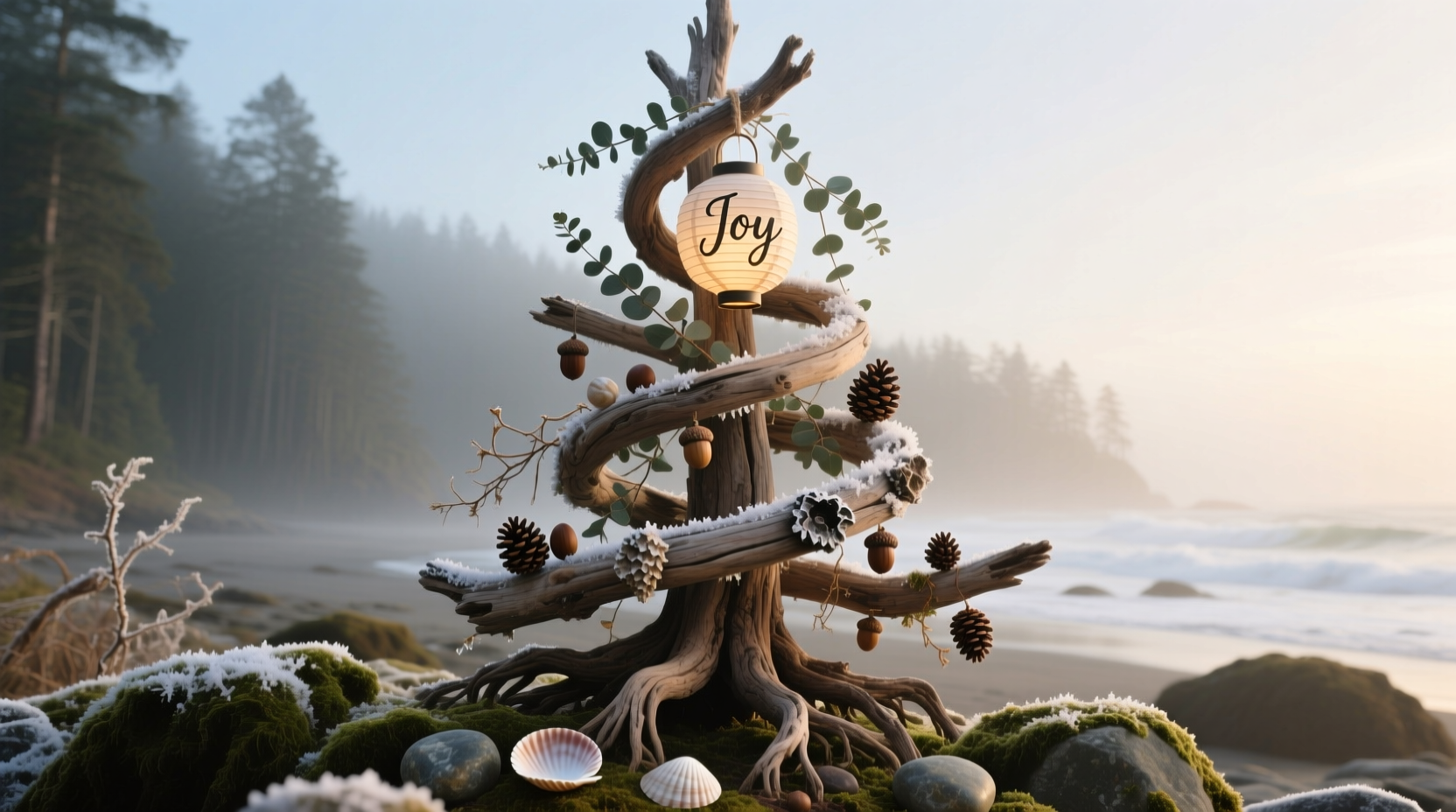 how to build a christmas tree from scratch using driftwood and natural elements