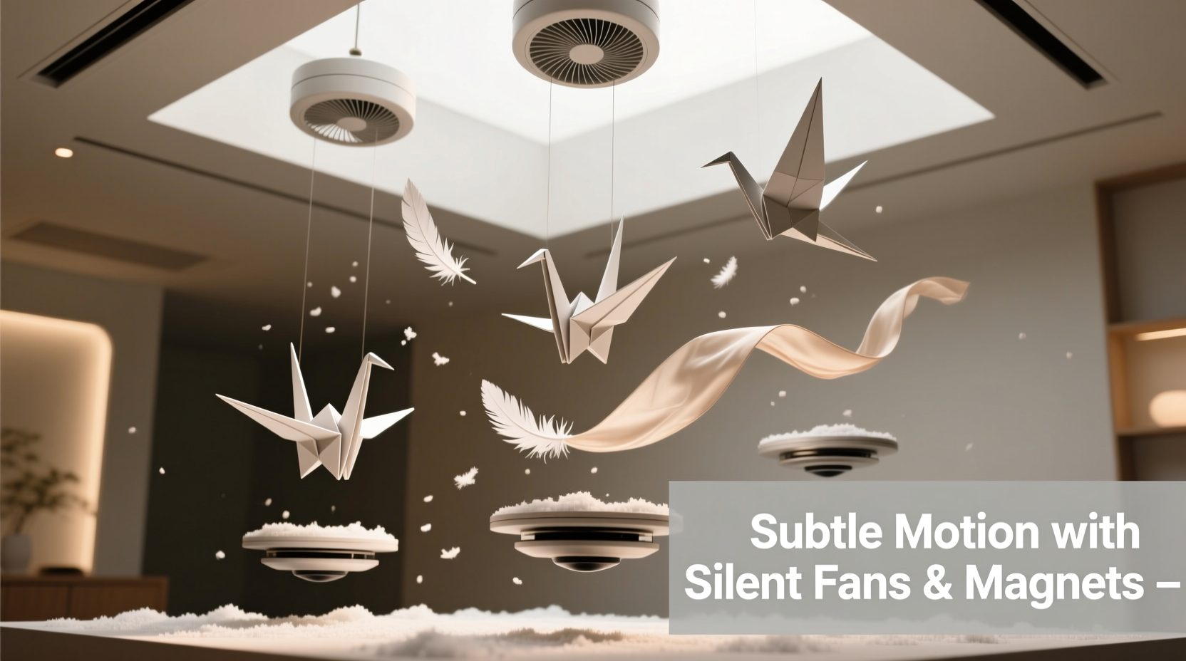 how to add subtle motion to static decorations using silent mini fans or magnets