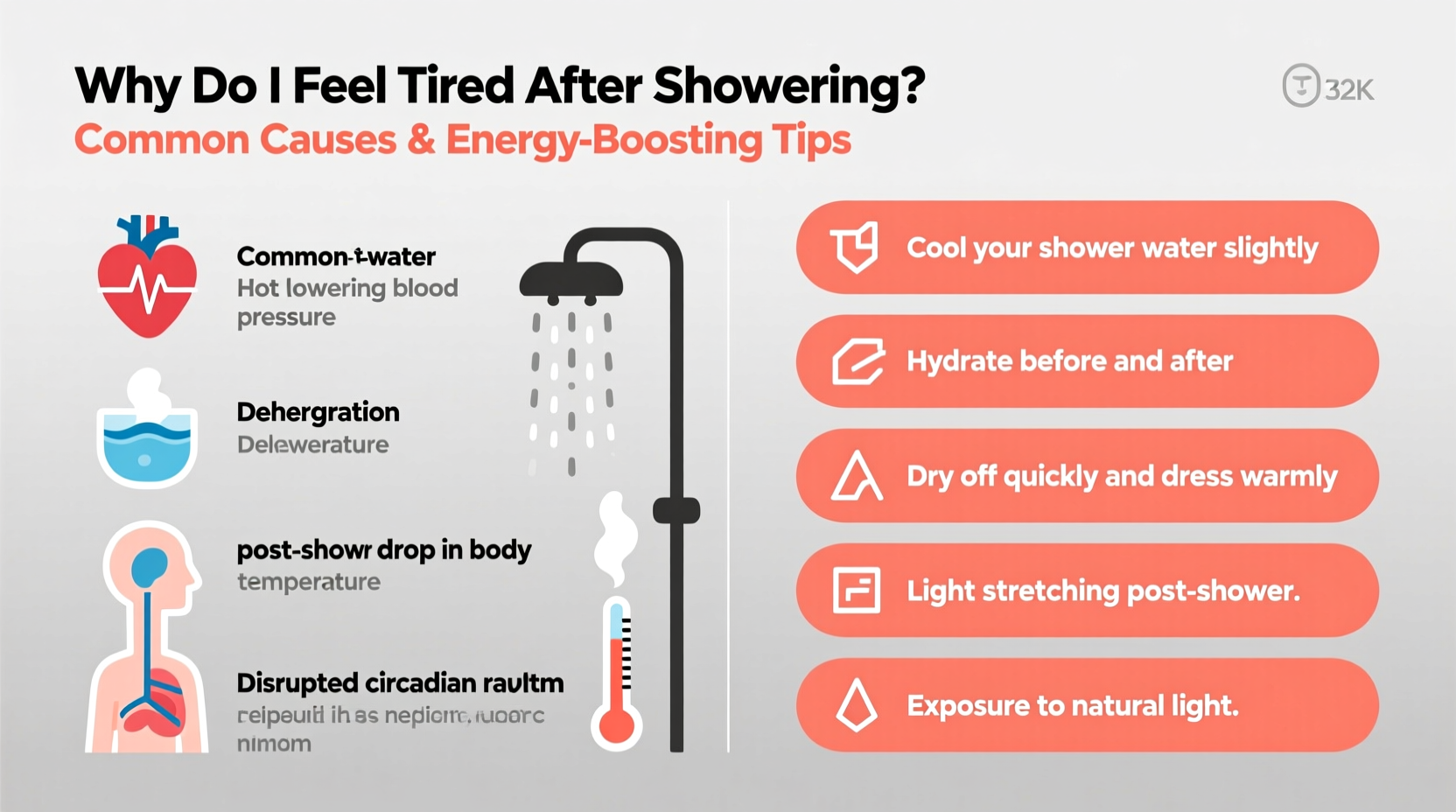 why do i feel tired after showering common causes and energy boosting tips