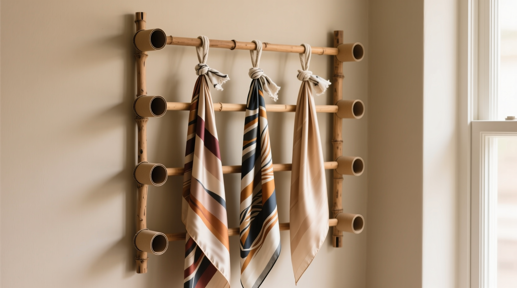silk scarf storage vertical no slip method