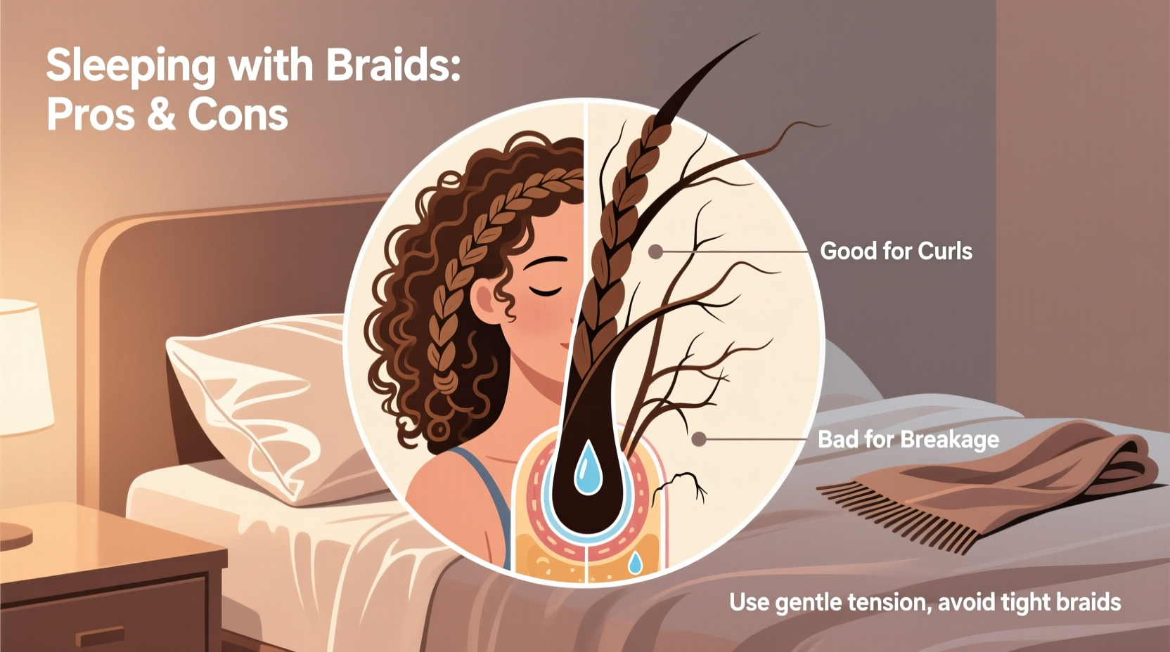 is sleeping with braids good for curls or bad for hair breakage