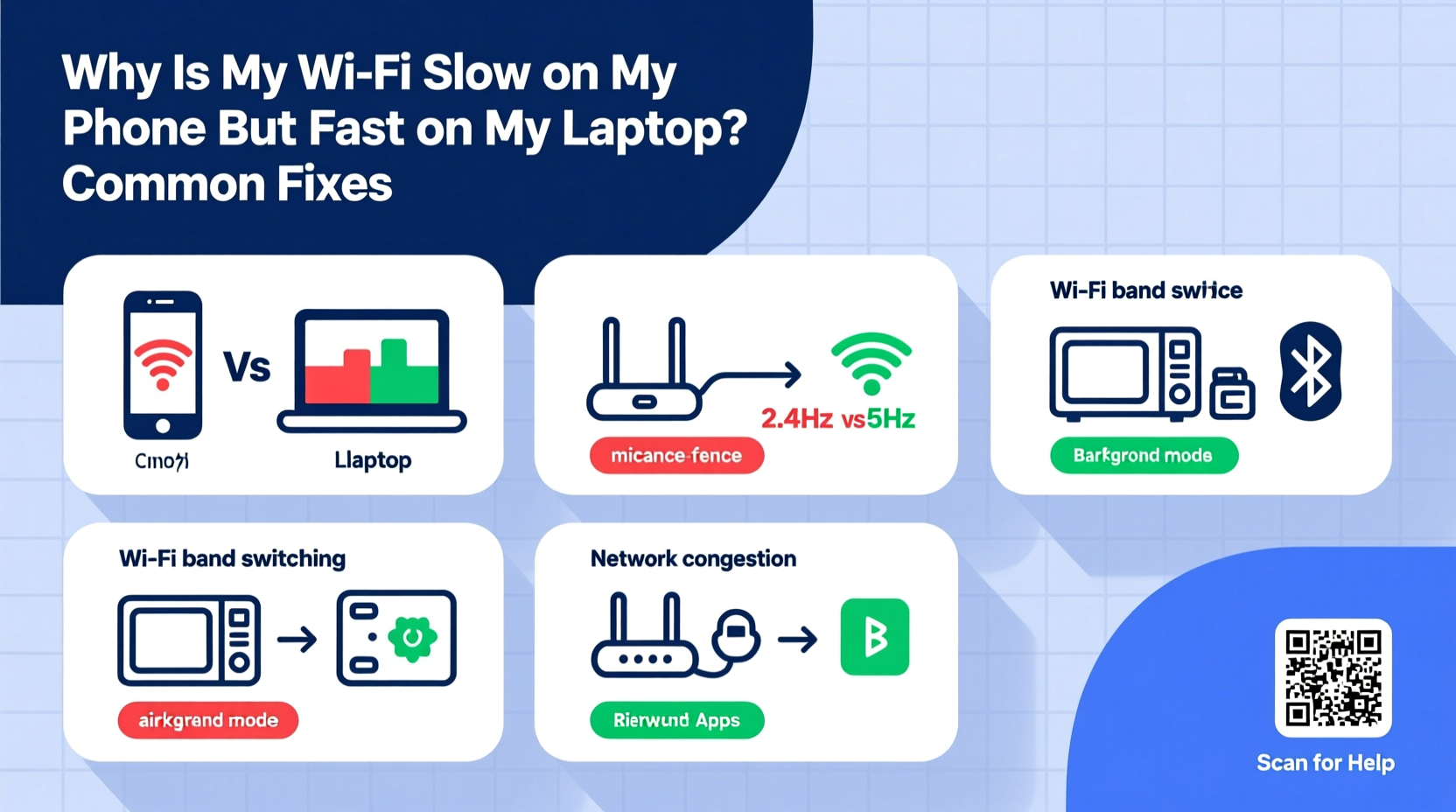 why is my wifi slow on my phone but fast on my laptop common fixes