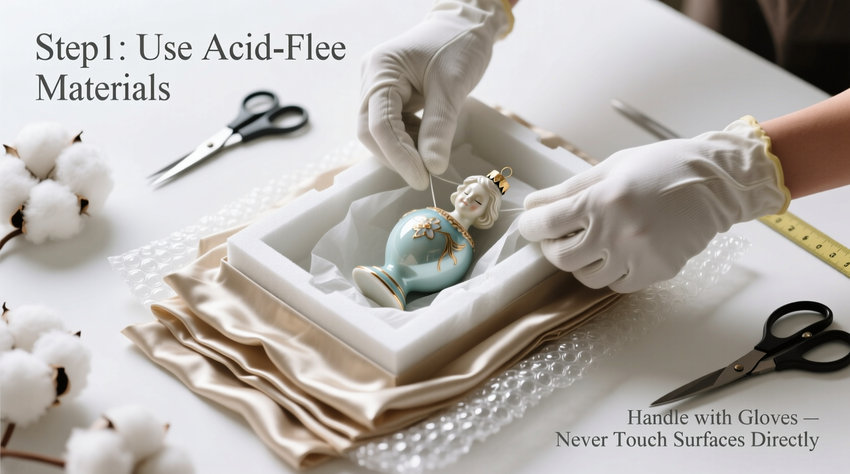 how to safely wrap delicate heirloom ornaments without cracking or scratching them