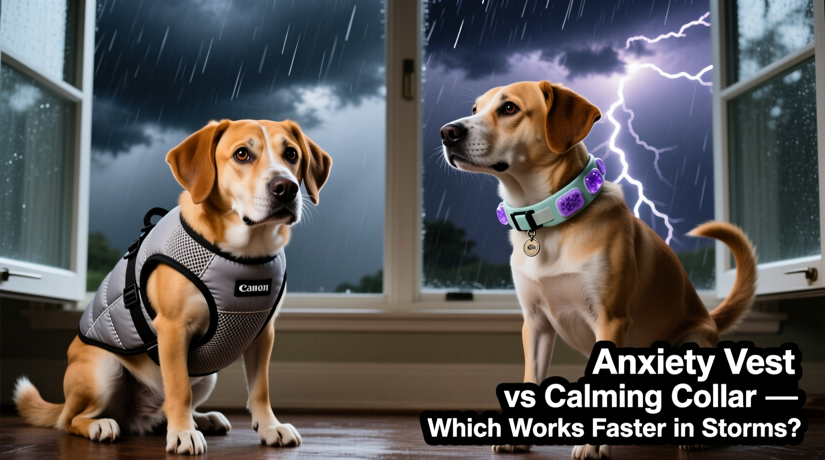 dog anxiety vest vs calming collar which works faster in storms