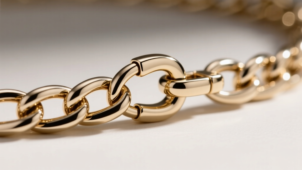 Macro shot of a 14k white gold box chain and cast lobster clasp, highlighting the secure locking mechanism and polished links.
