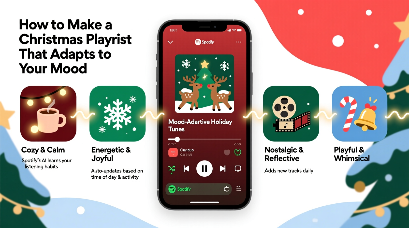 how to make a christmas playlist that adapts to your mood using spotify algorithms
