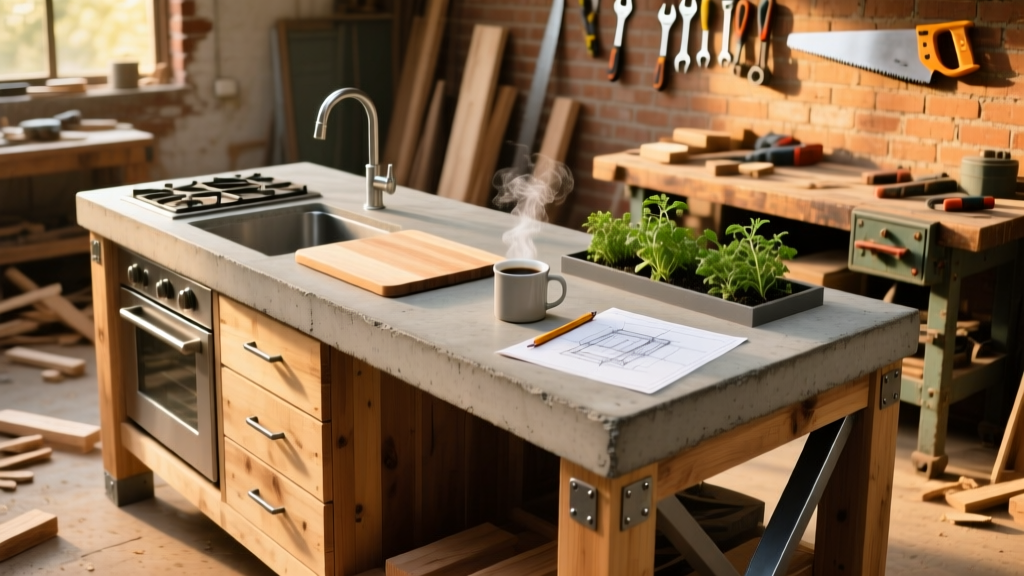 DIY Outdoor Kitchen Island: Build a Durable Concrete-Top Unit