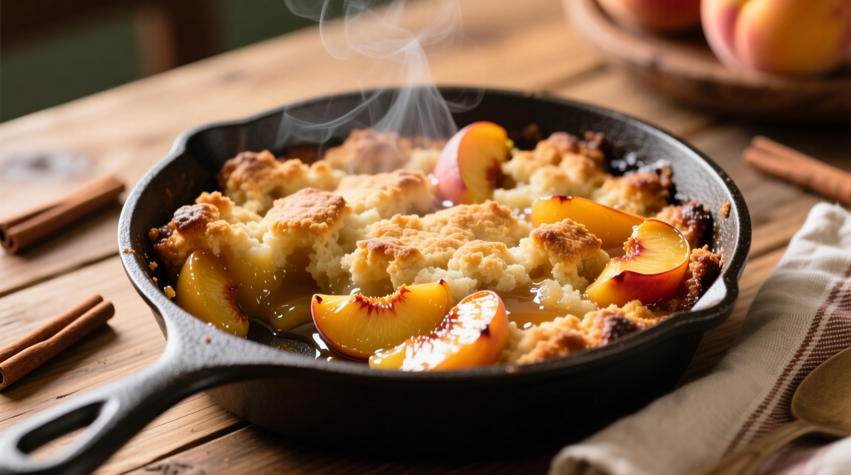 easy peach dump cake