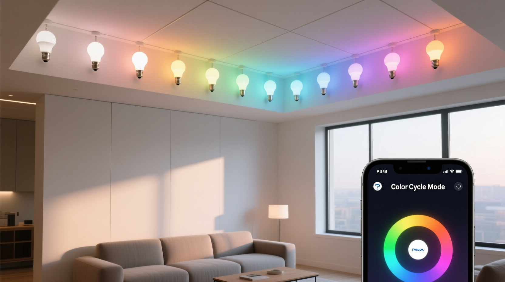 how to create a color changing light display with budget smart bulbs