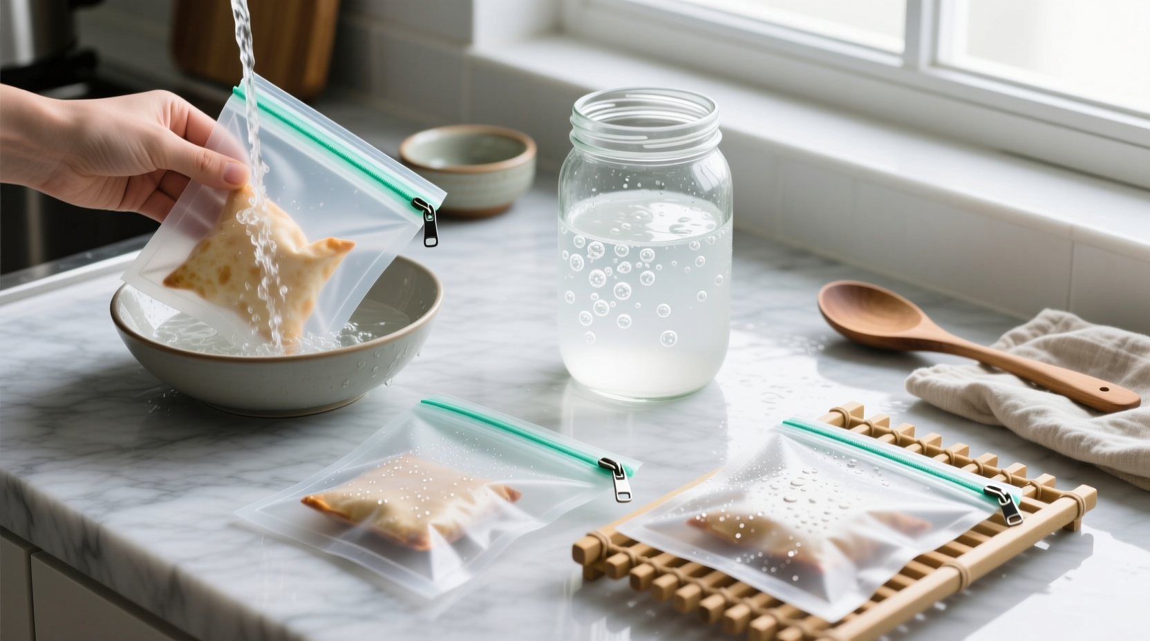 how to clean reusable snack pouches safely