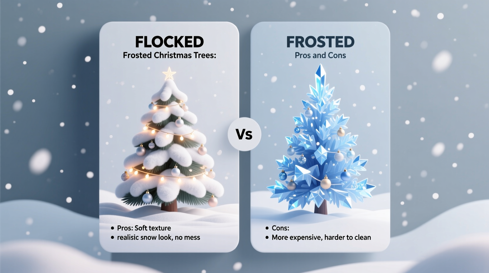 is a flocked christmas tree better than a frosted one what pros and cons say