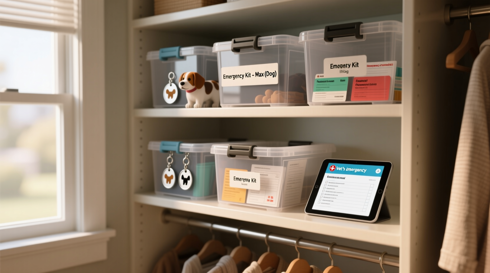 closet organization tips for pet id medical records