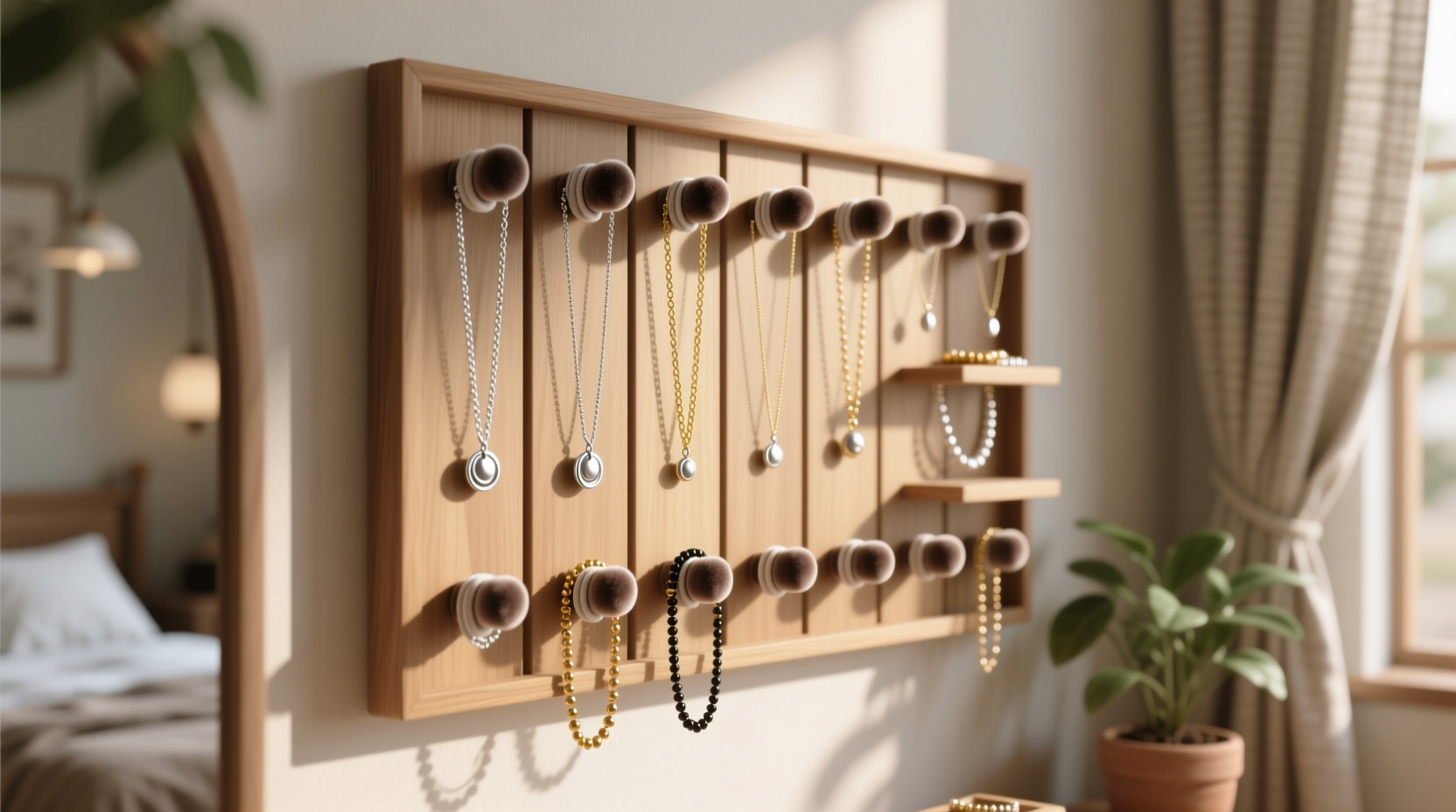 hanging jewelry organizer for delicate chains