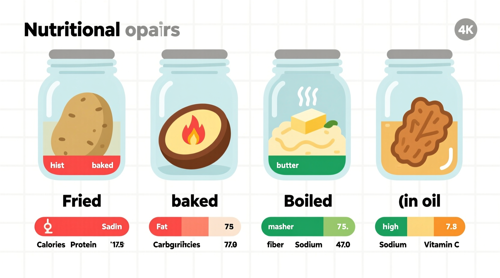 Nutritional comparison of different potato preparations