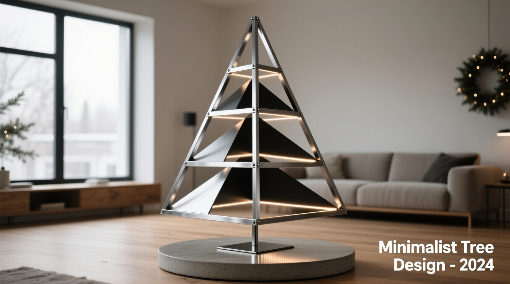 how to build a minimalist christmas tree with geometric metal frames