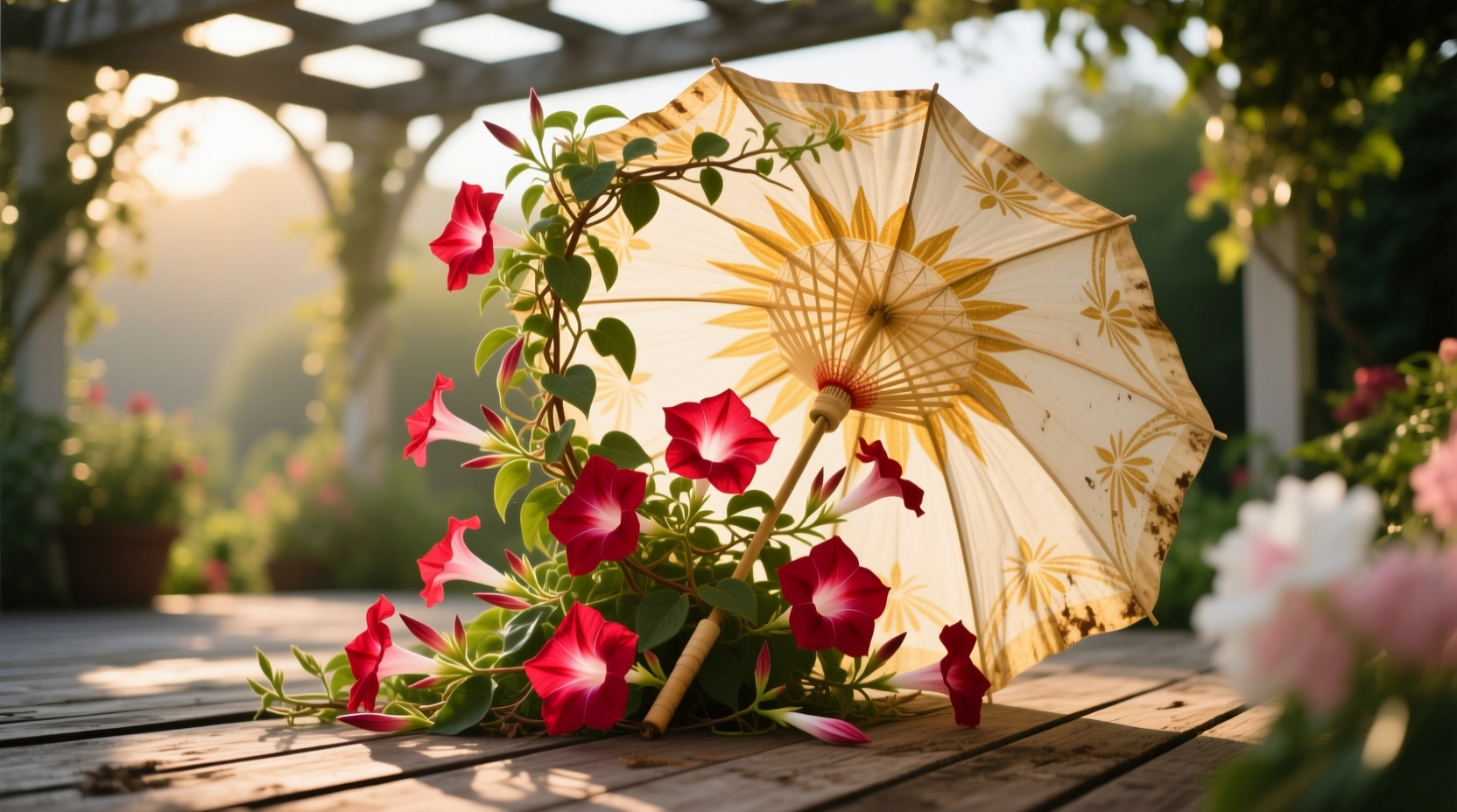 sun parasol crimson mandevilla plant