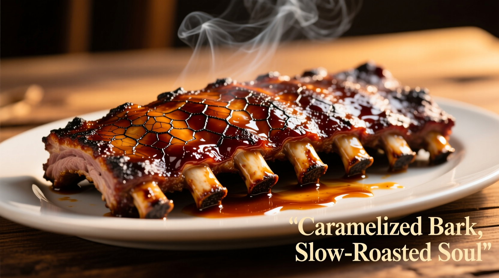Oven-roasted St. Louis ribs with caramelized bark