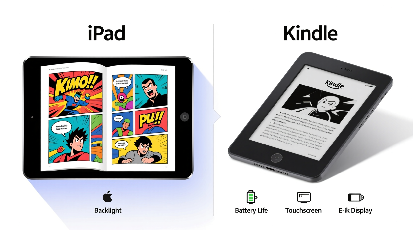 ipad vs kindle which is better for reading ebooks and comics