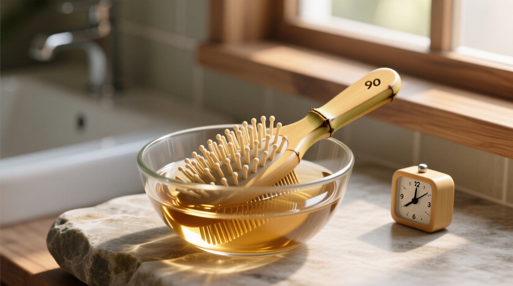 eco friendly cleaning tips bamboo brush vinegar rinse