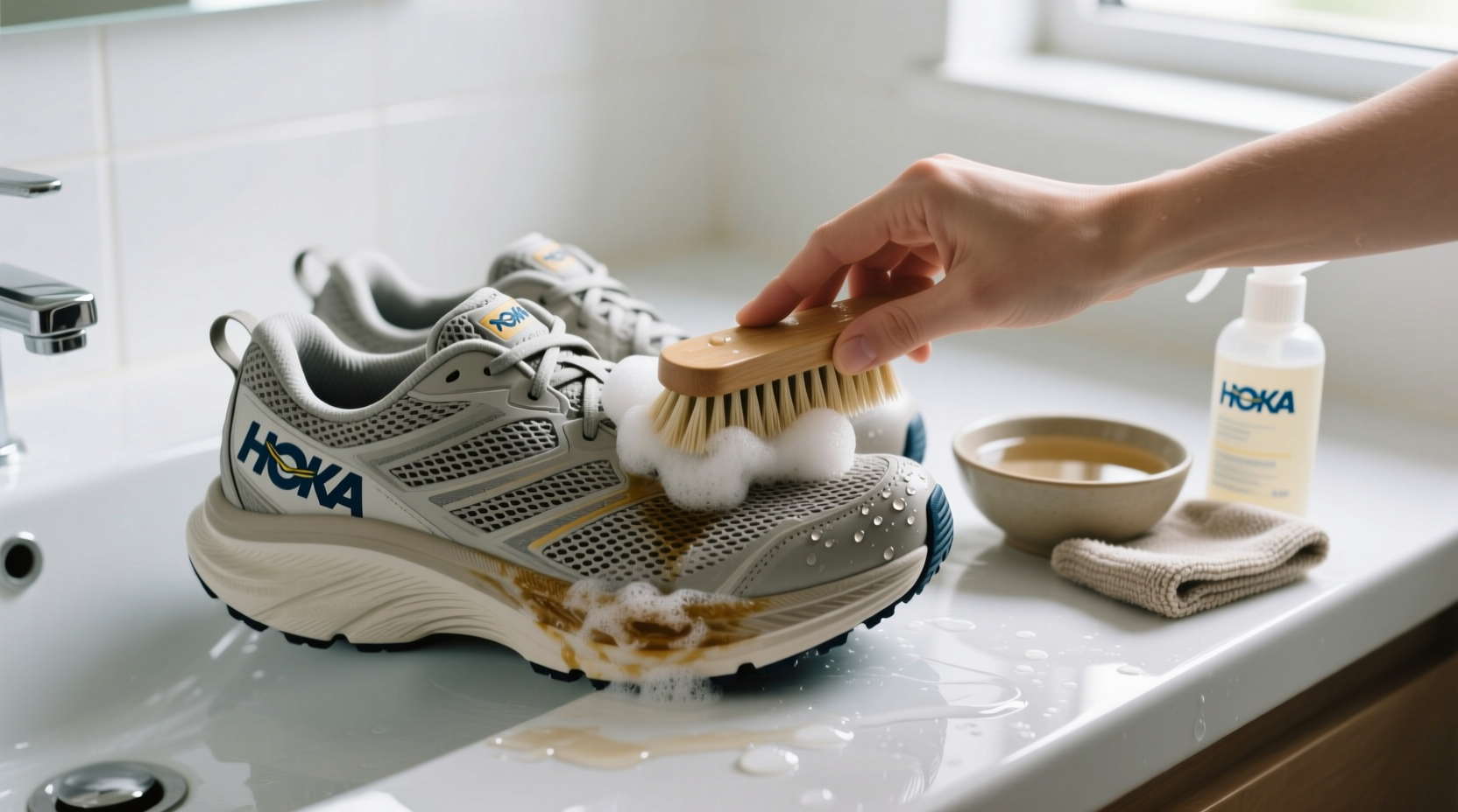 how to clean hoka shoes