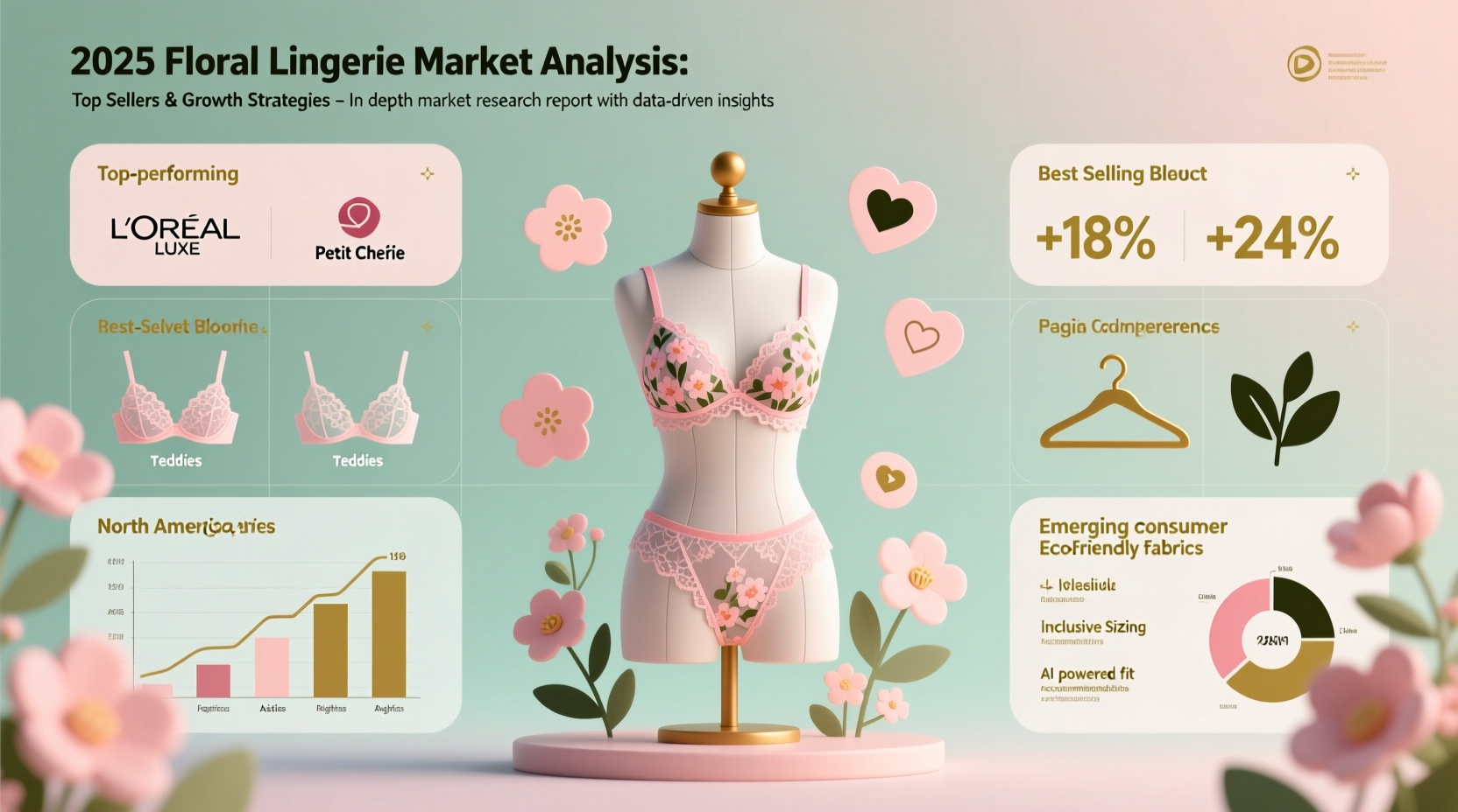 hot selling floral lingerie