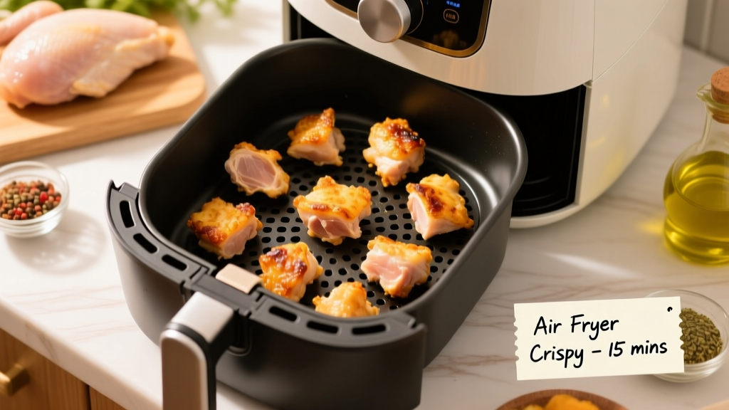 Crispy Frozen Chicken Chunks in Air Fryer