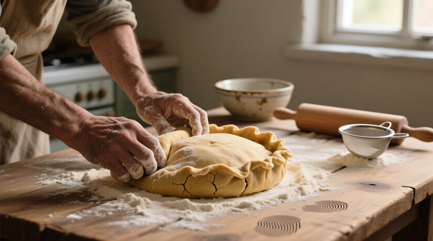 make darned simple pie dough with just your hands